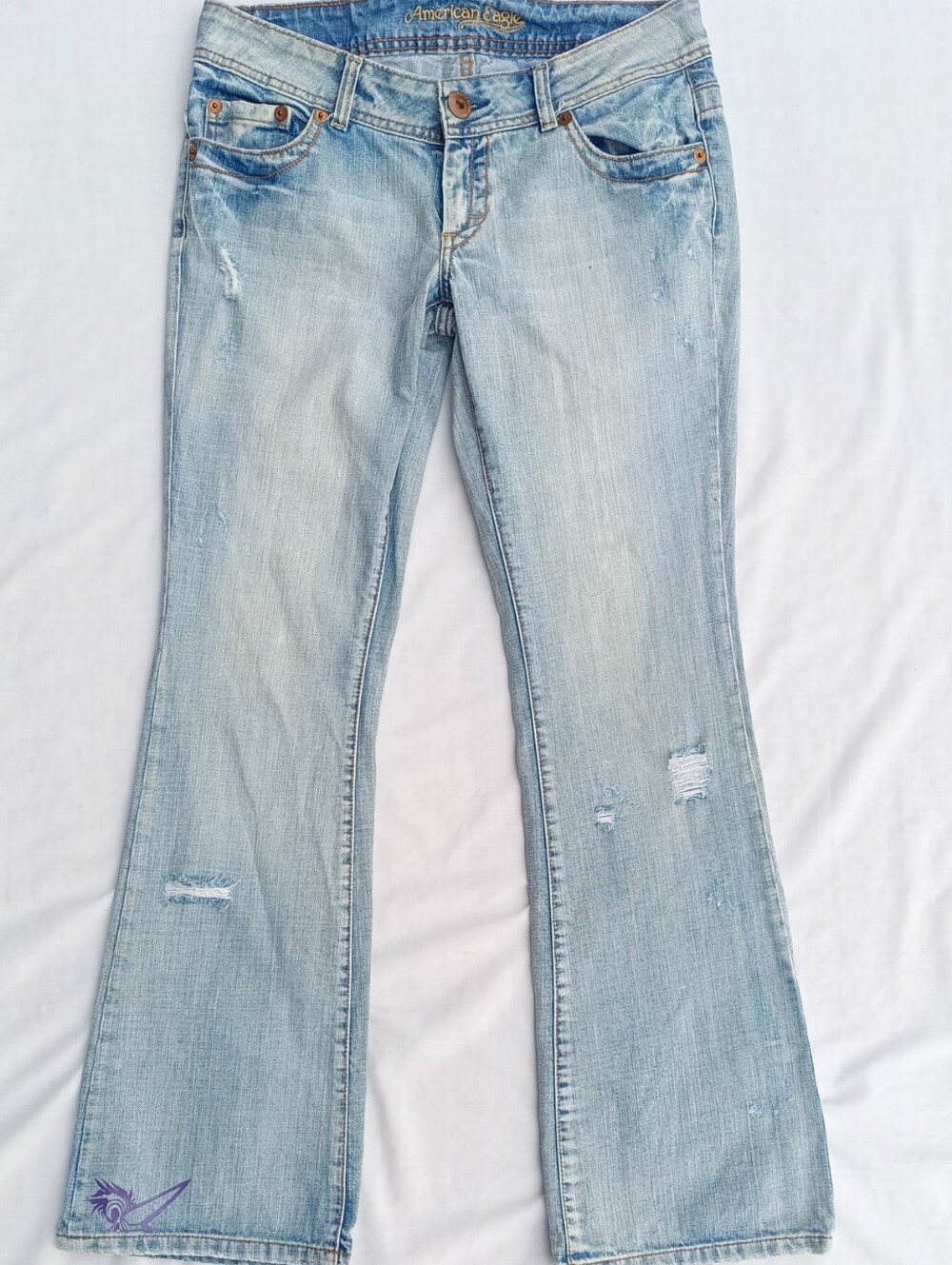 American Eagle Outfitters Upcycled Light Blue Flare Jeans